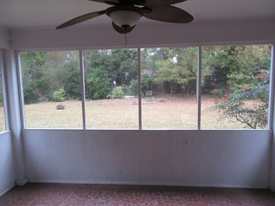 Backyard from screen porch
