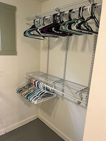Plenty of closet space. This is only 1/2 of closet space