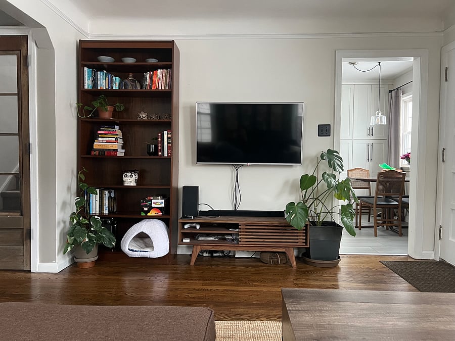 Living room with smart TV.