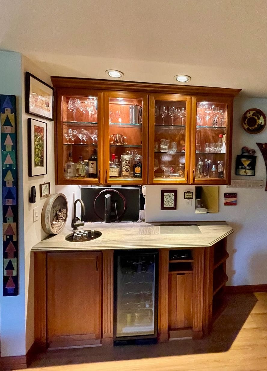 Wet bar in living room