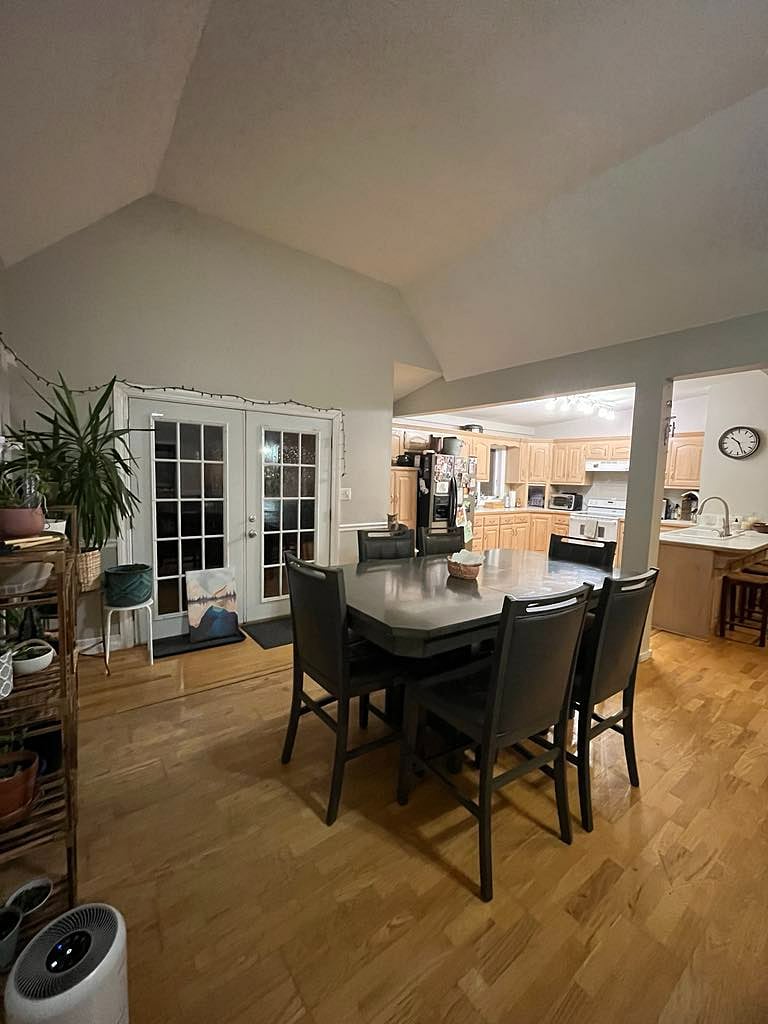 Open concept living space, dining area