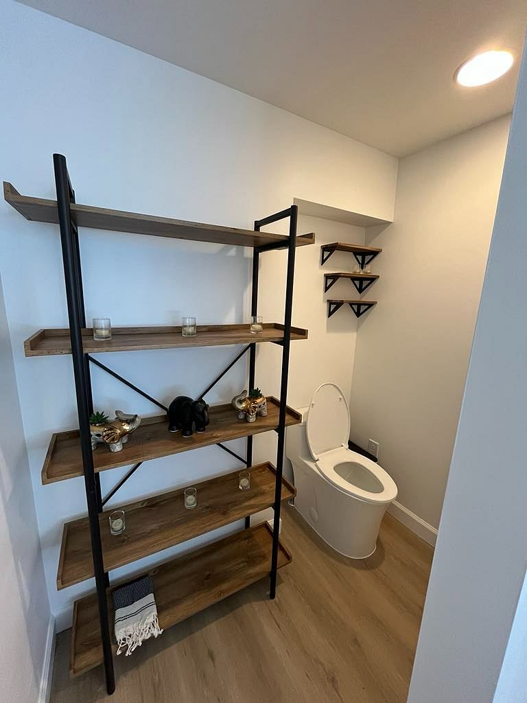 Upstairs bathroom, brand new, toilet closet