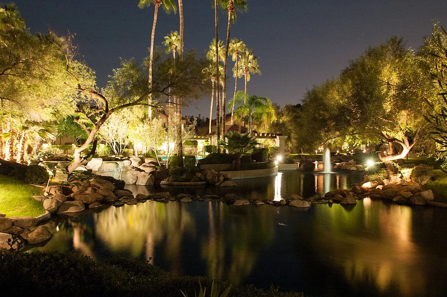 Night View from the walkway around the Lagoon