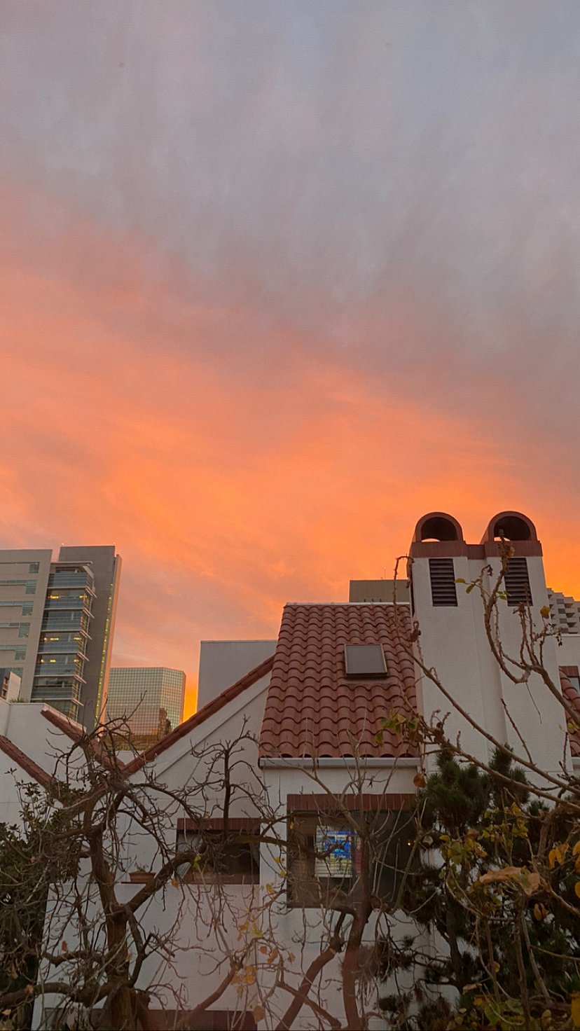 sunset views from the balcony