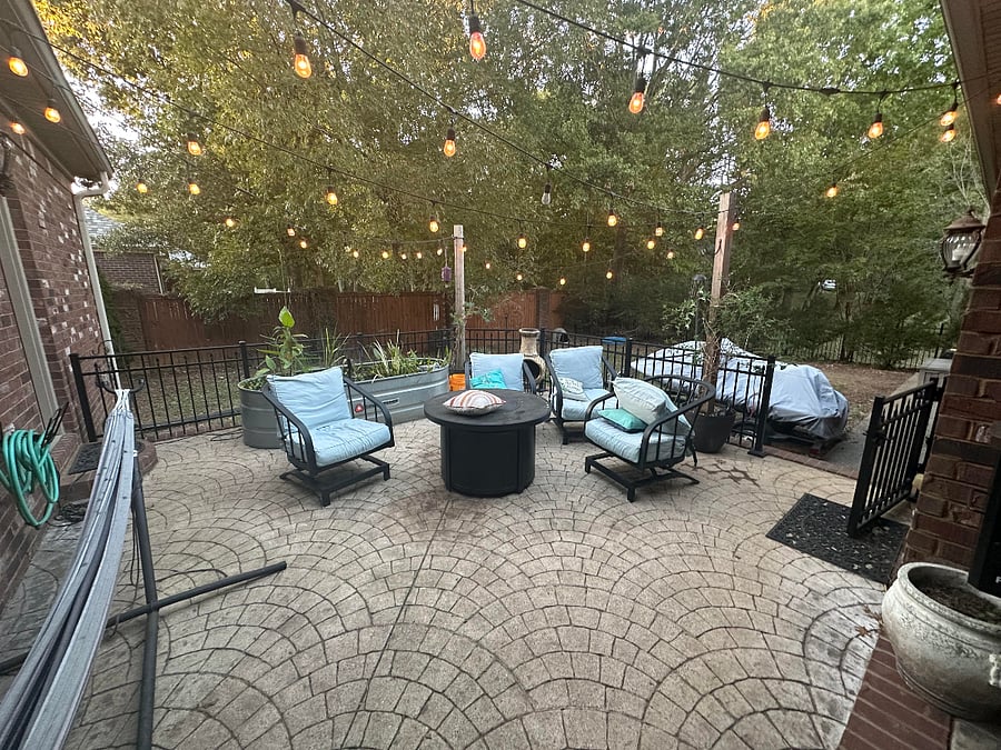 Back patio lounge area