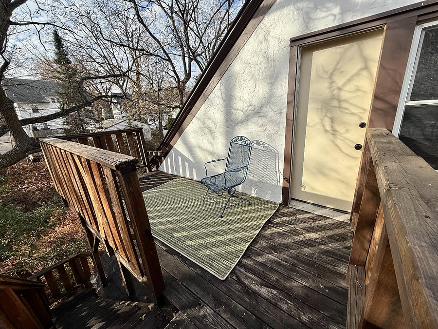 Private deck as second entrance, two chairs and outdoor table are provided (not currently pictured).