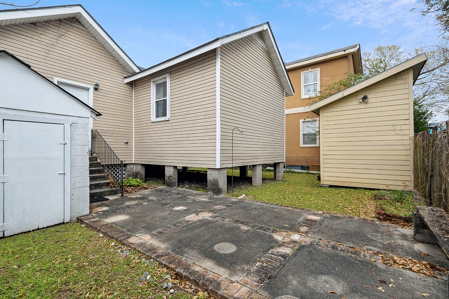 The backyard has lots of space for your furry friend to roam. Plus, a shed great for bikes and additional storage.