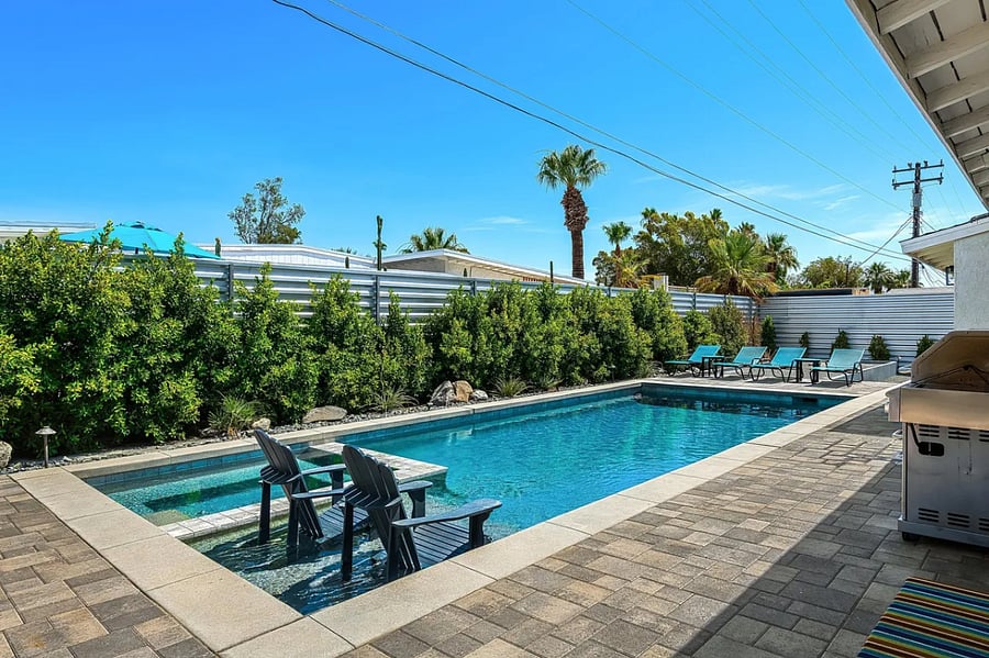 Dive into relaxation with a crystal-clear saltwater pool and spa. Perfect for sunny afternoons or moonlit dips.