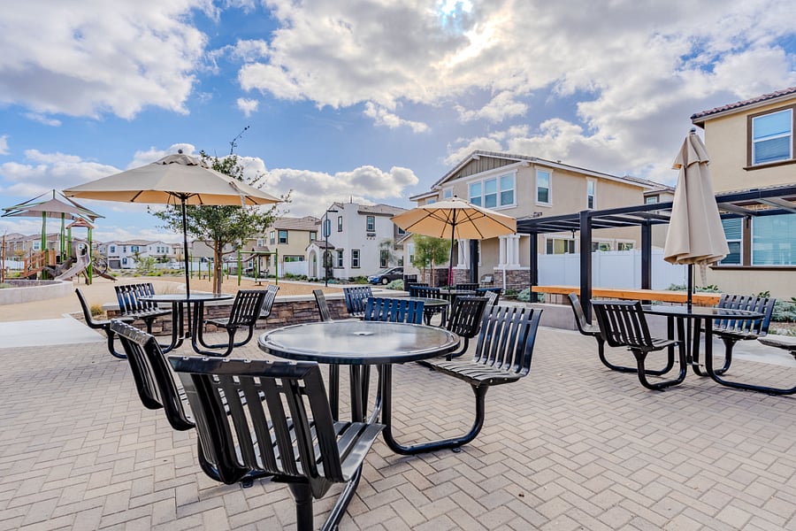Shared community area: BBQ grills, dog run, playground, pingpong, seating area, pool/jacuzzi, zip line, ADA lift for pool