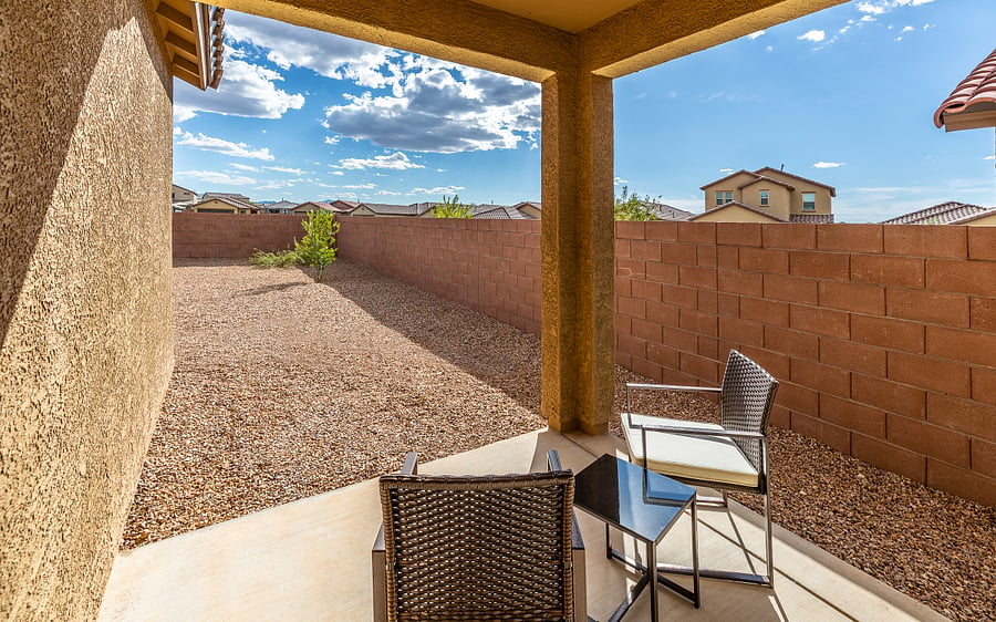 Rear Patio with Seating and Gas Grill