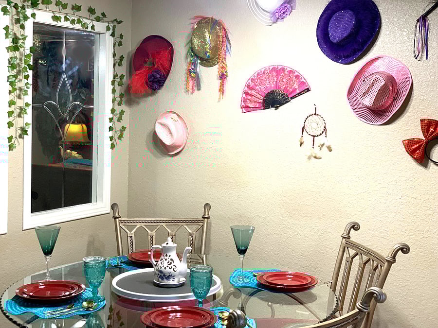 You will experience our unique, designer interior furnished dining area with a beautiful antique glass table and super stable, comfortable, and luxuriously large chairs!