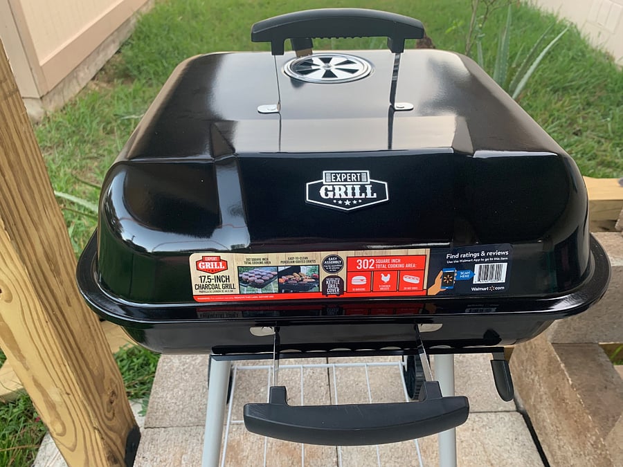 Expert Grill grill is available to use. We do not supply charcoal; please provide it yourself, it is available at any grocery or convenience store.