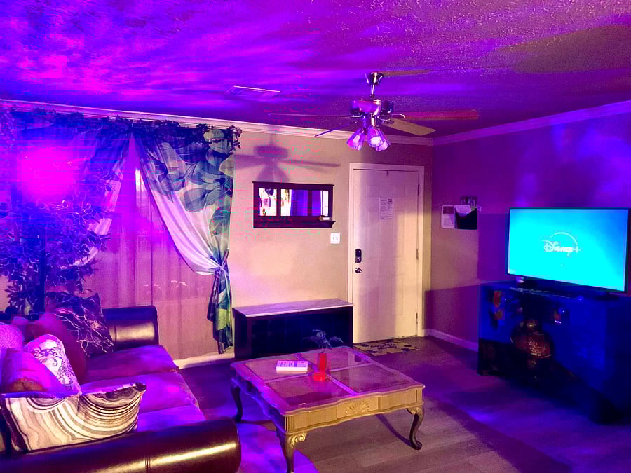 Stylish Living room with 50 inch Smart Roku TV
