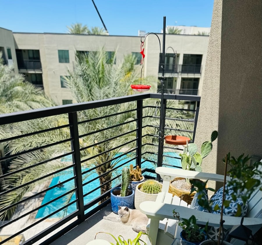 Balcony overlooking main pool