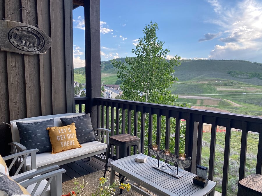 View from the balcony in the summertime.