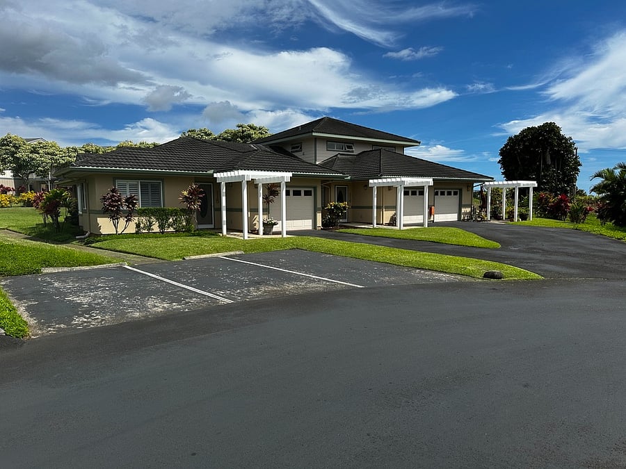 3 parking spots to choose from and driveway to unit is all the way to the right (end unit).