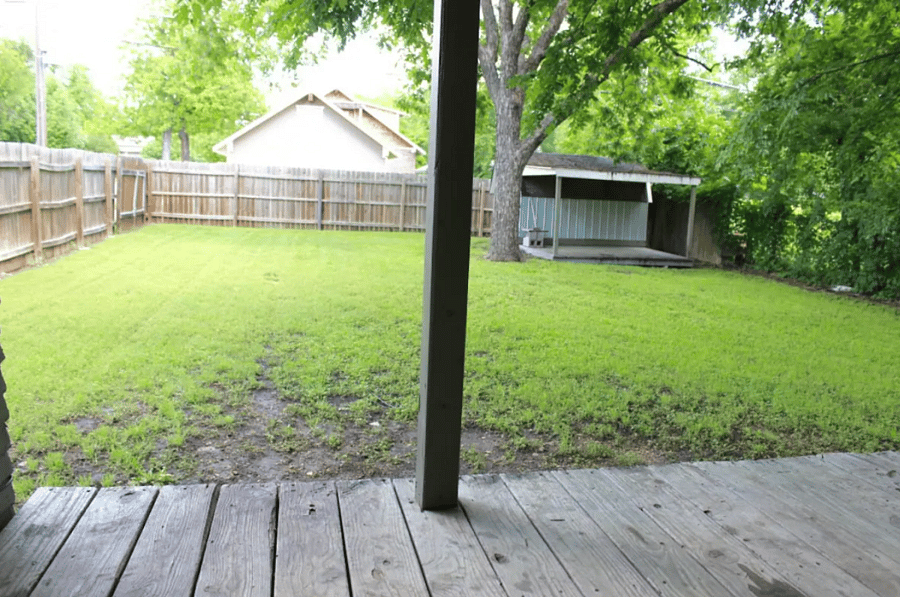 Large fenced in backyard