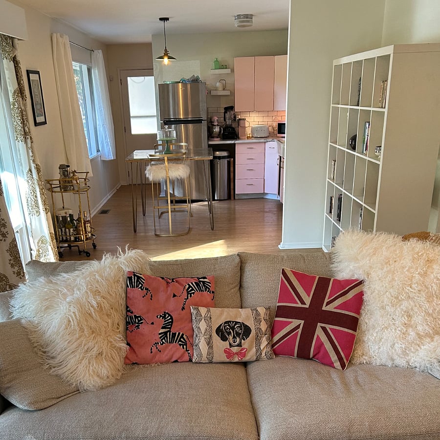 Open kitchen and living area