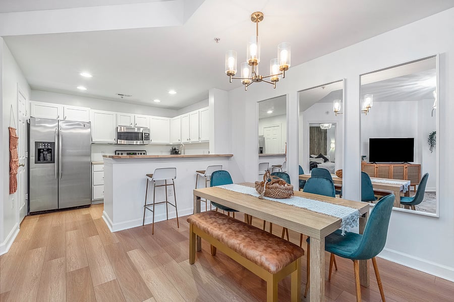 Open floor plan that has been fully renovated