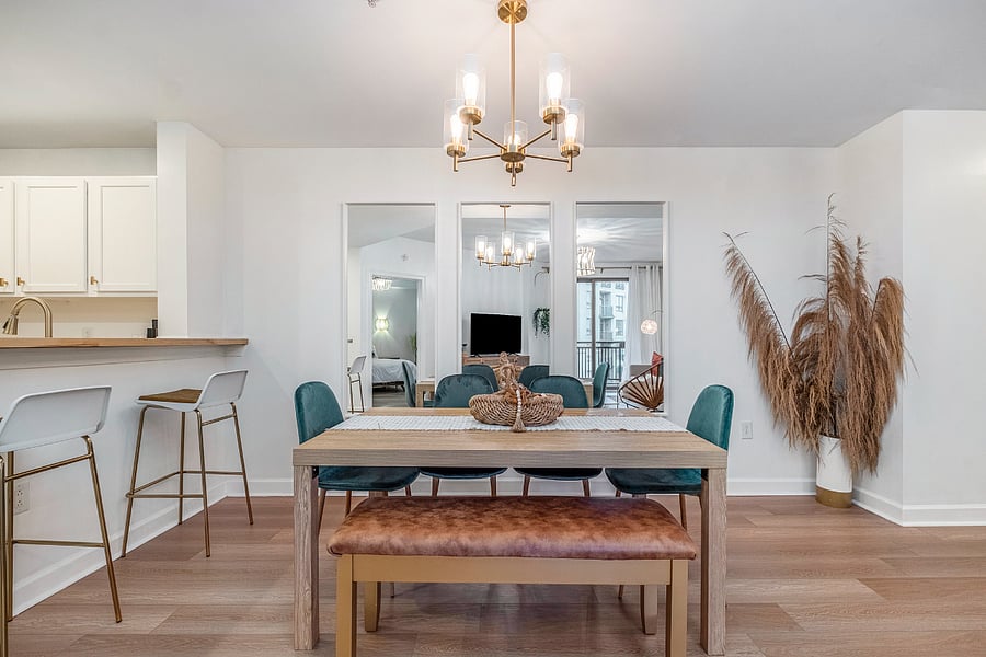 Dining table and eat-in breakfast bar