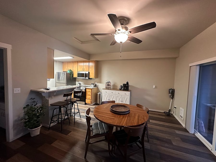 Dinning area and kitchen.