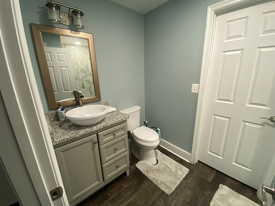 Recently renovated bathroom.