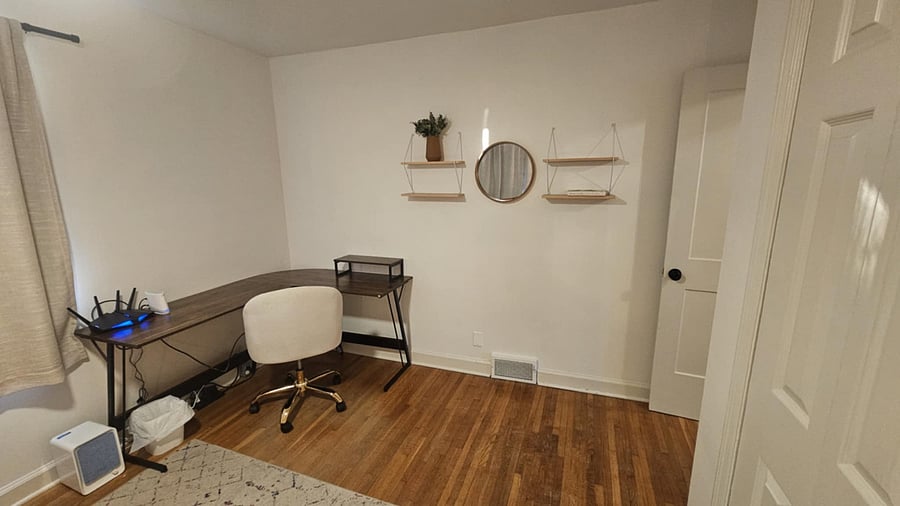 A large desk space for the working professional