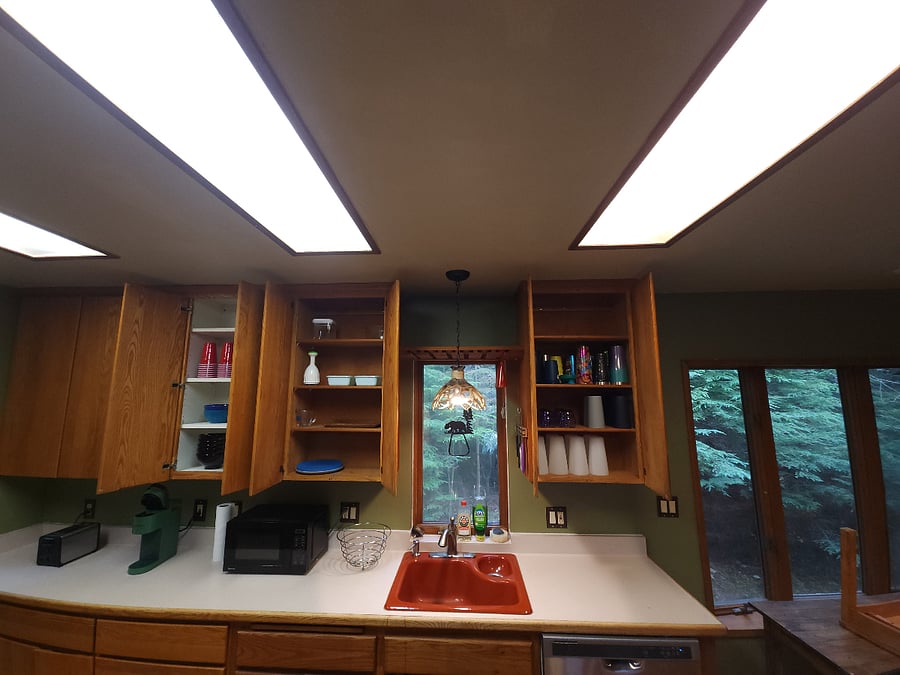 Furnished utensils, cups, bowls, plates, pots, pans, ect.