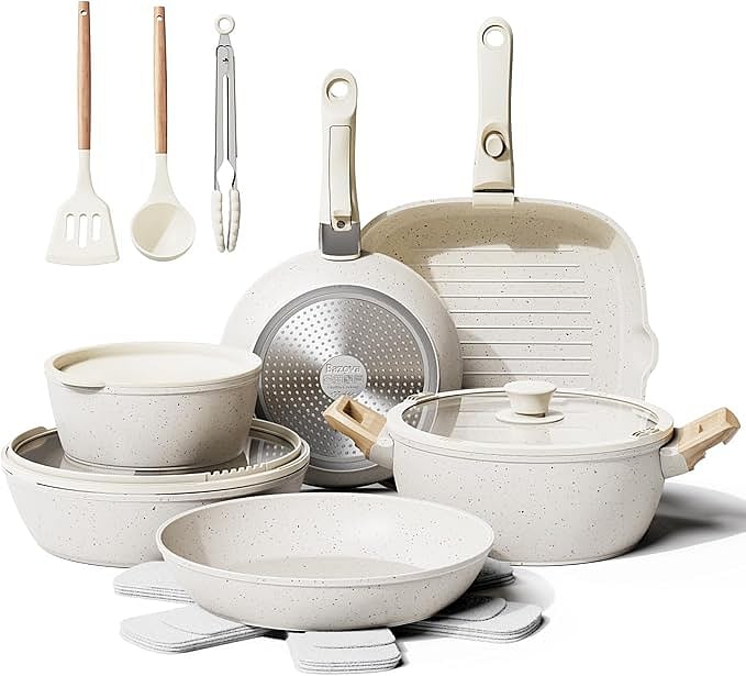 New ceramic coated, non-toxic cookware set.