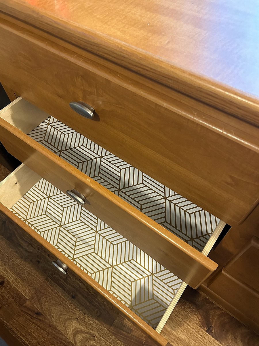 Newly lined drawers