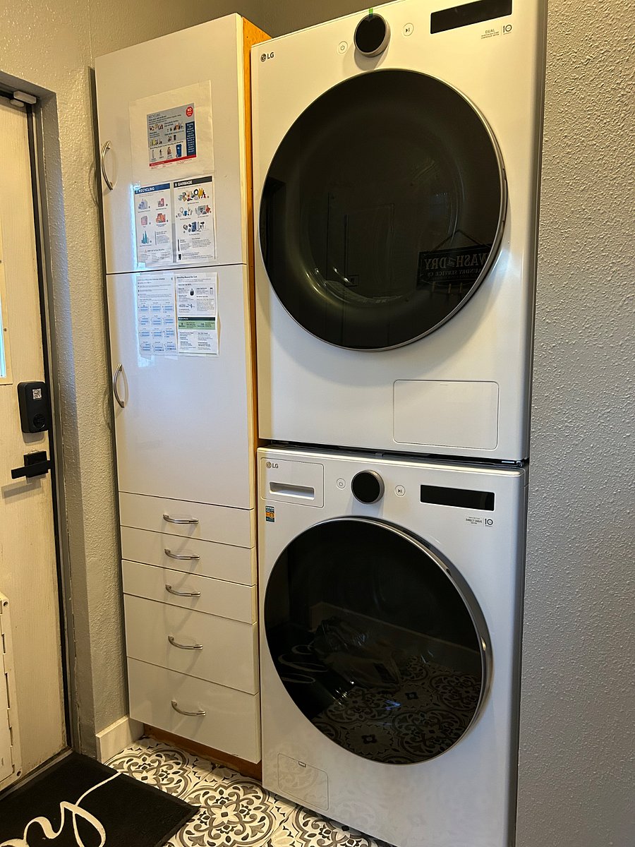 shared laundry room (and the side door that I use to come and go). Brand new LD washing machine and dryer