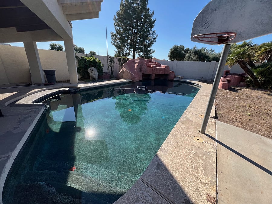 Access to the unheated pool in the back yard.