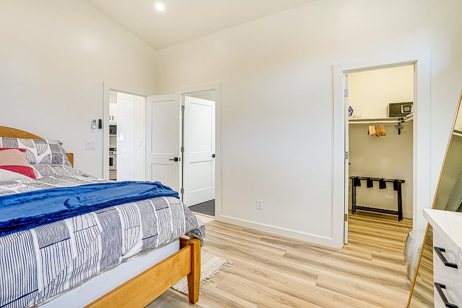 Comfortable bedroom with a clean, quiet setup for restful sleep