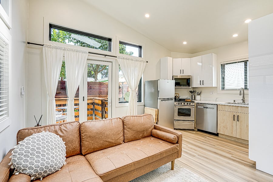Bright, private living space designed for comfort and relaxation