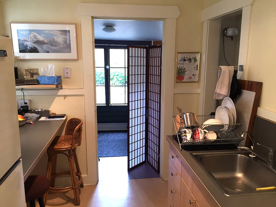 Kitchen and into laundry and sitting/office area