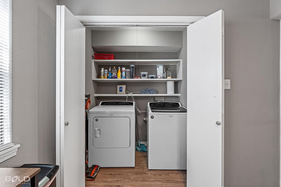 laundry area off the kitchen by main living area