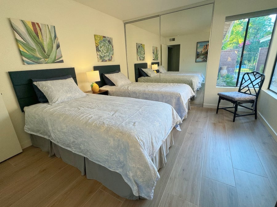 Guest bedroom w/ two twin XL beds