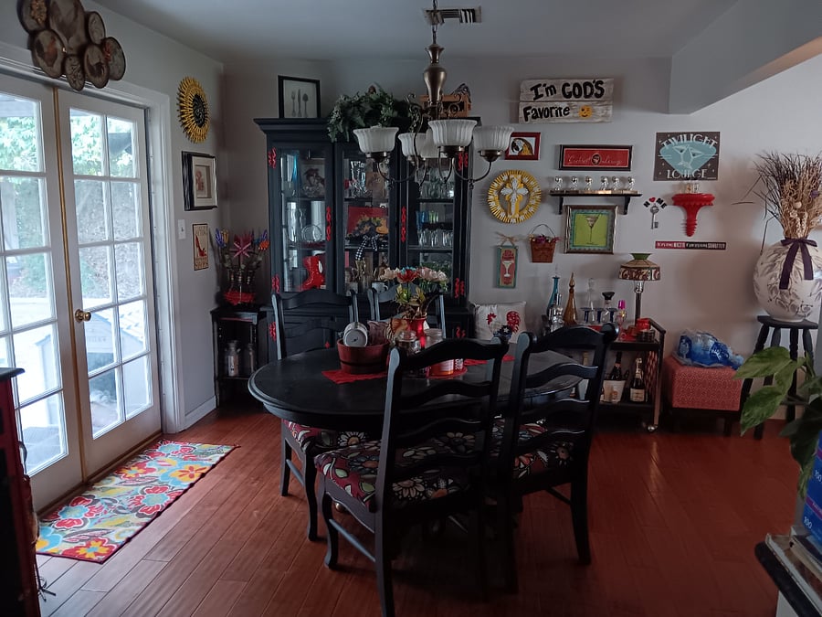 Dining room from view of hallway door.