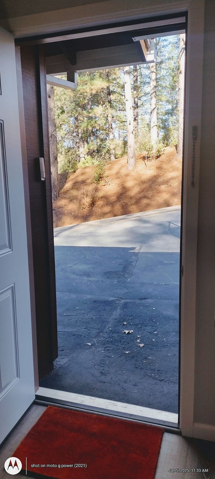 View out the front door.