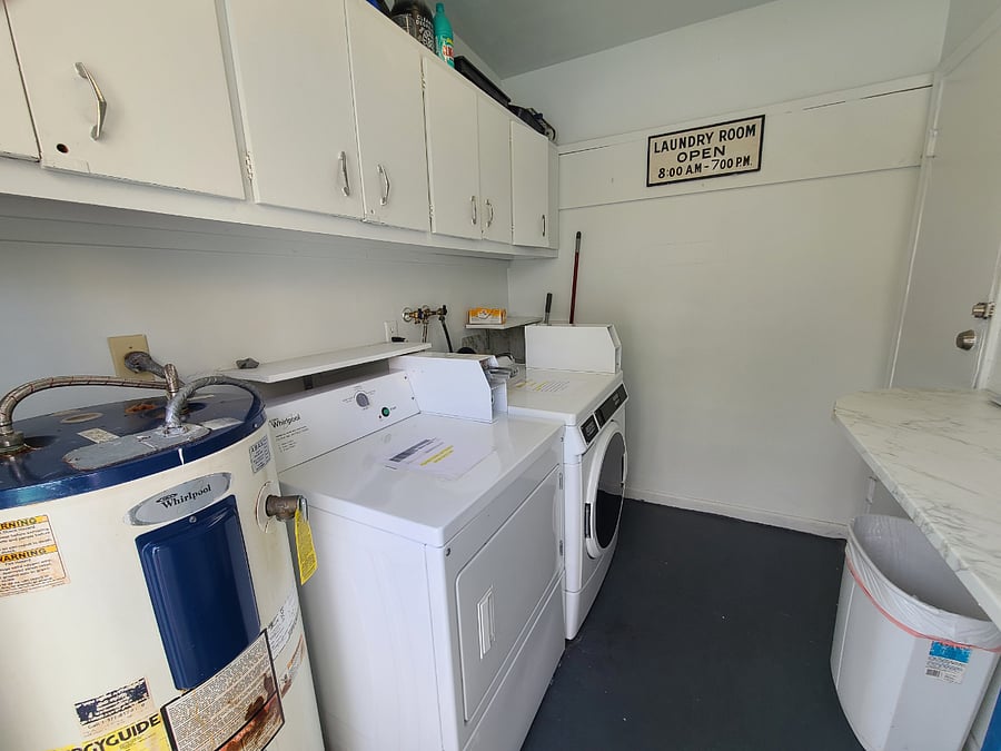 Access secure laundry by pool