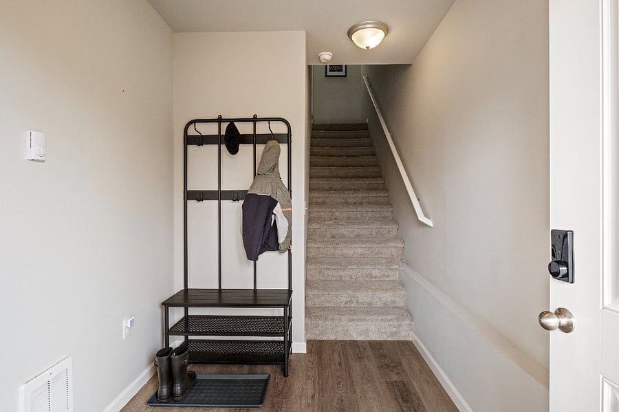 1st floor entrance and mudroom. Staircase to main living space on 2nd floor.