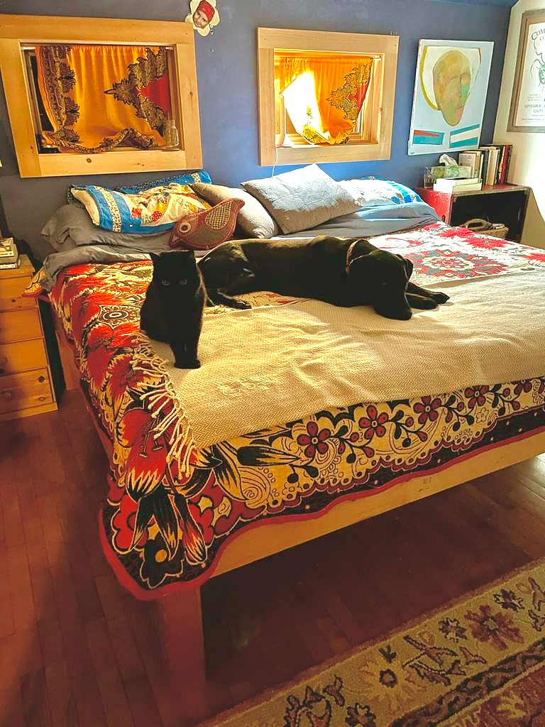 Master bedroom with California king bed.