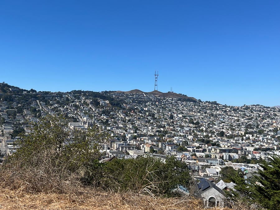 View from top of Bernal Heights Park