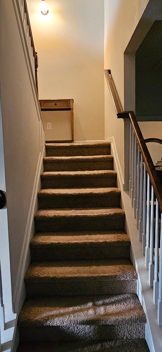 First flight of steps. Second flight of steps. 
