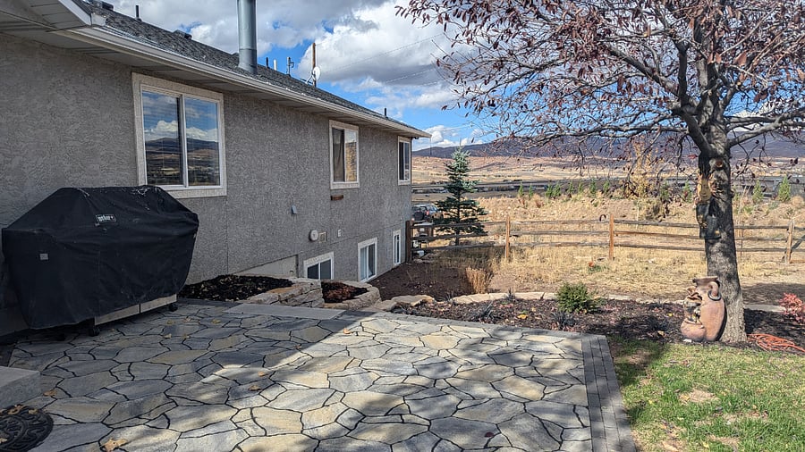 Backyard patio and grill
