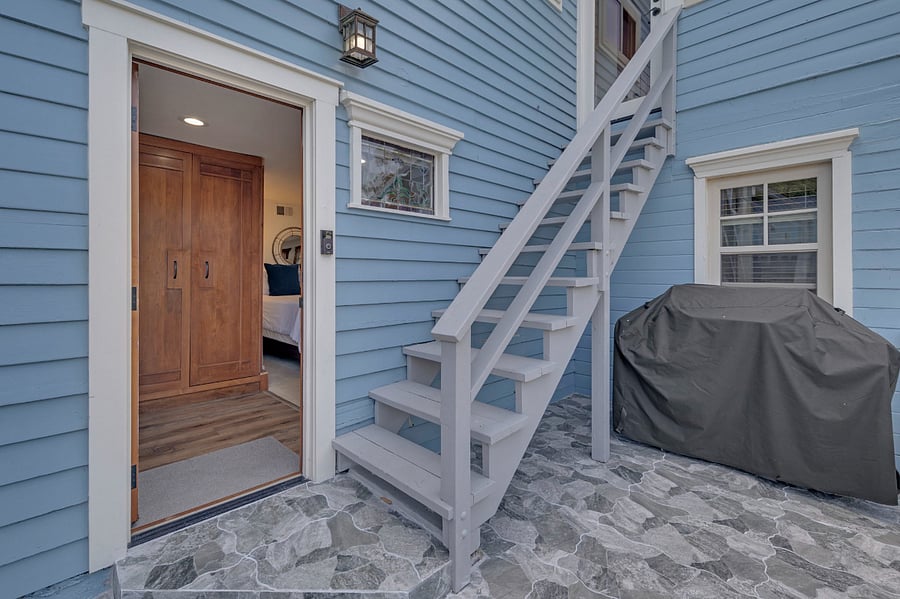 YOUR ENTRANCE; Behind the main house.