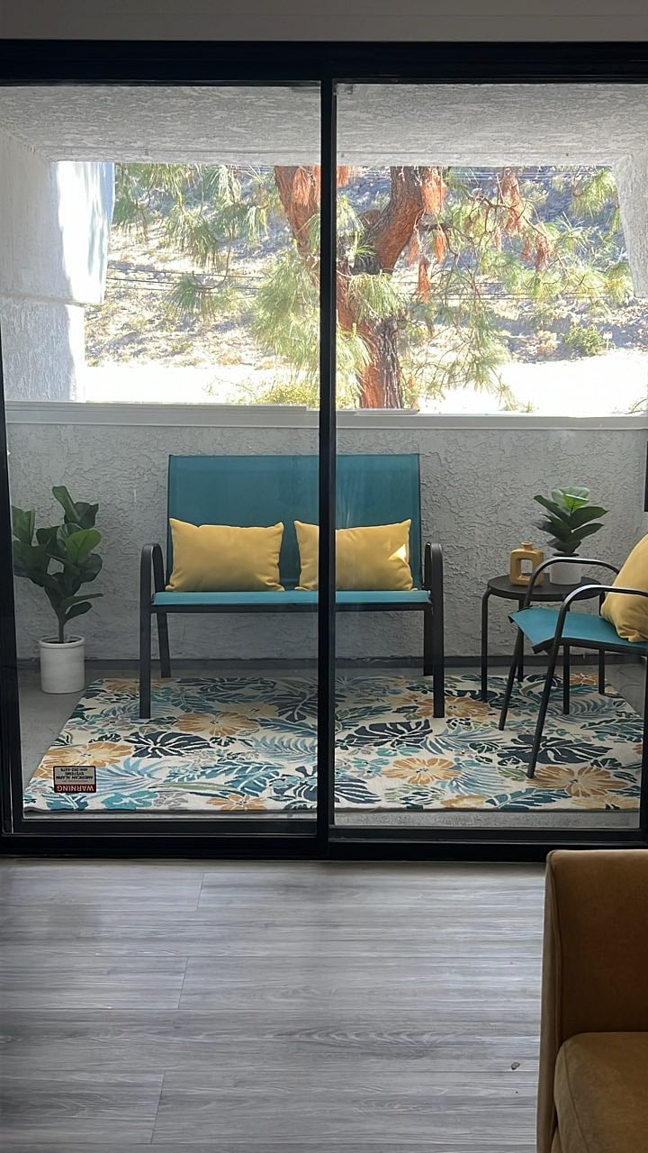 Wonderful covered balcony for morning coffee, evening breeze or a moment of open air.