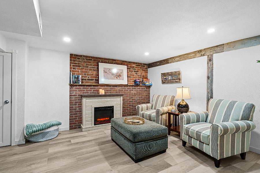 Living room and electric fire place