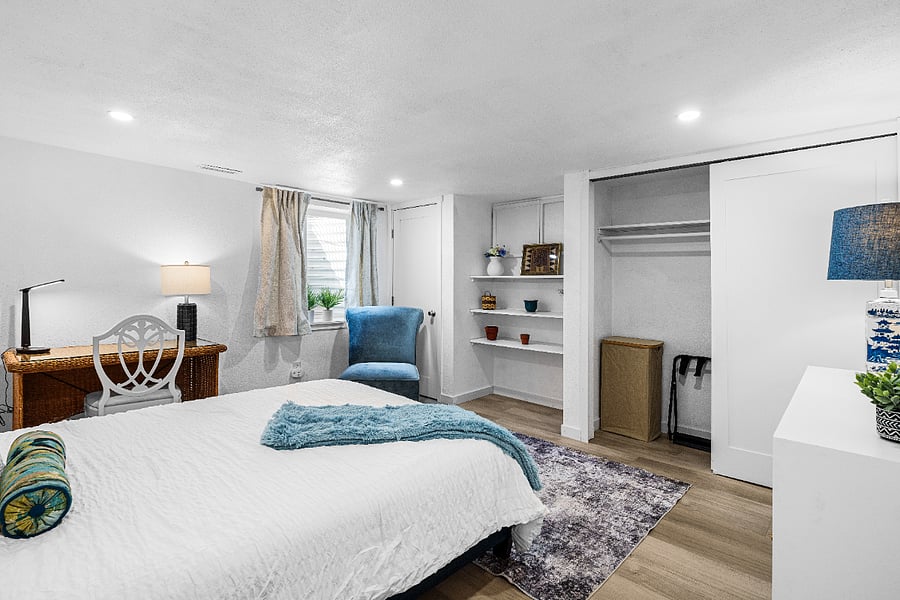 Bedroom one with desk
