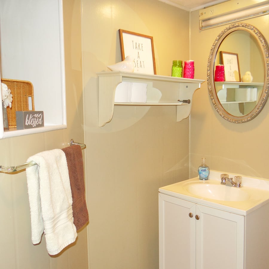Lower level half bathroom